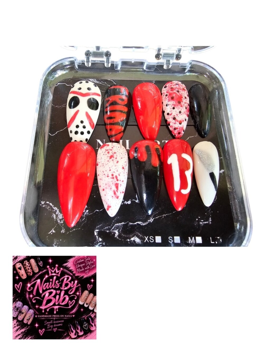 Friday The 13th Press On Nails Large